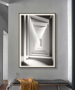 Black Frame 80*120 Cm Black 3D Efeect Crytsall Porsalein Painting With Led Light